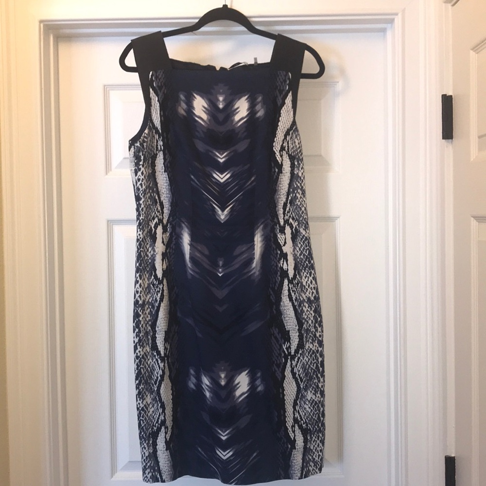 Tahari stretch fun print, size 10. Barely worn!